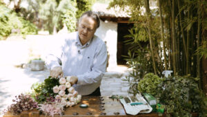 Man making flower